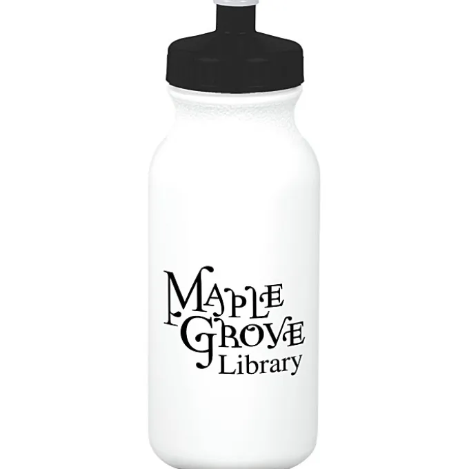 Sport Bottle with Push Pull Lid - 20 oz - White
