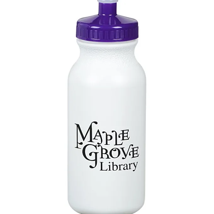 Sport Bottle with Push Pull Lid - 20 oz - White