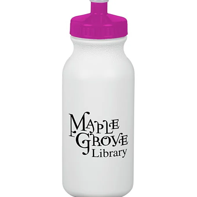 Sport Bottle with Push Pull Lid - 20 oz - White