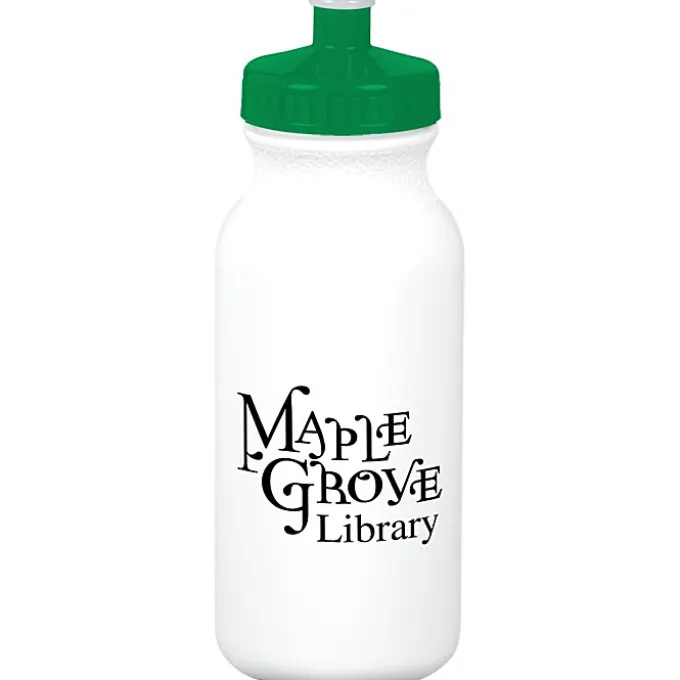 Sport Bottle with Push Pull Lid - 20 oz - White