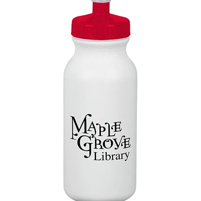 Sport Bottle with Push Pull Lid - 20 oz - White