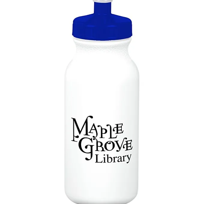 Sport Bottle with Push Pull Lid - 20 oz - White