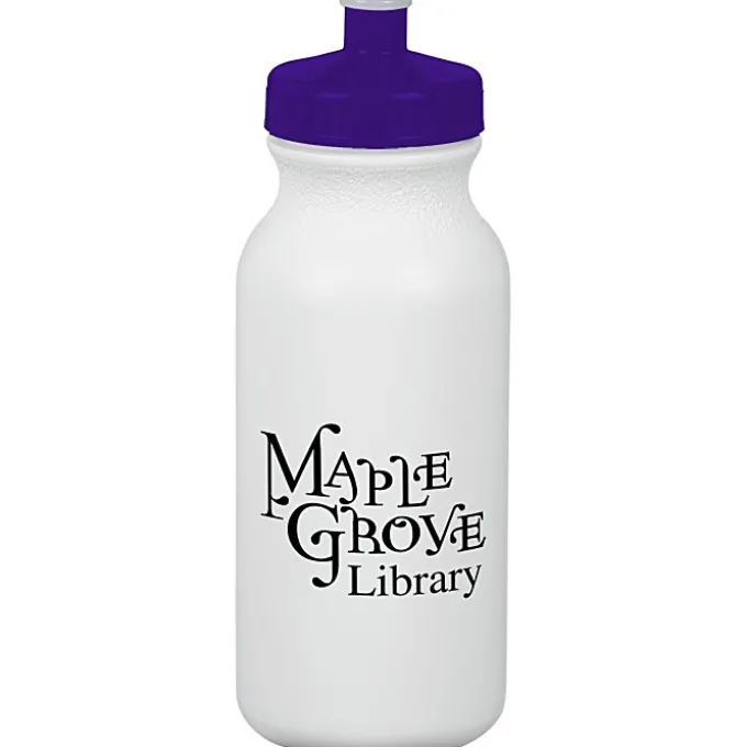 Sport Bottle with Push Pull Lid - 20 oz - White