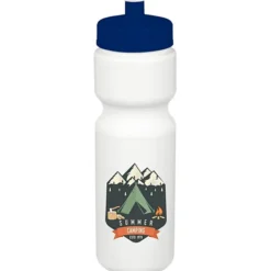 Sport Bottle with Push Pull Lid - 28 oz - White - Full Color