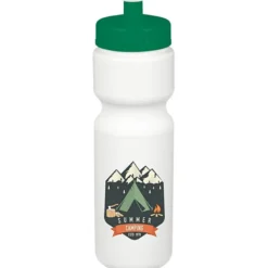 Sport Bottle with Push Pull Lid - 28 oz - White - Full Color