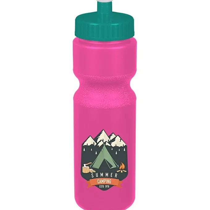 Sport Bottle with Push Pull Lid - 28 oz - Colors - Full Color