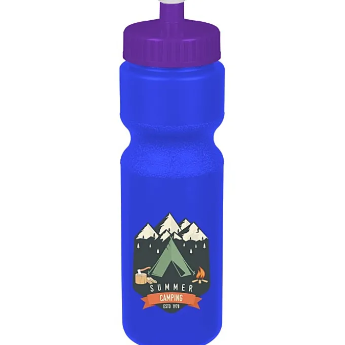 Sport Bottle with Push Pull Lid - 28 oz - Colors - Full Color