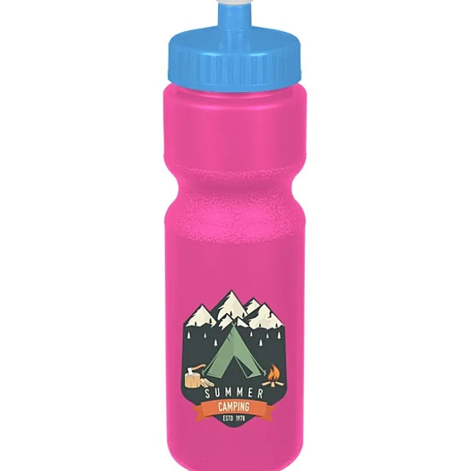 Sport Bottle with Push Pull Lid - 28 oz - Colors - Full Color