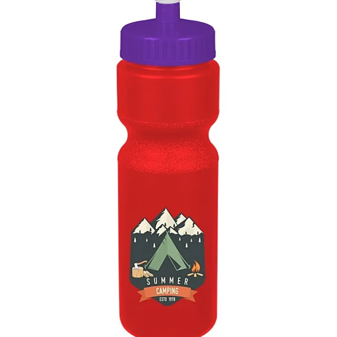 Sport Bottle with Push Pull Lid - 28 oz - Colors - Full Color