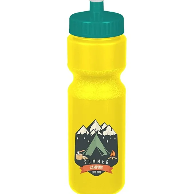 Sport Bottle with Push Pull Lid - 28 oz - Colors - Full Color