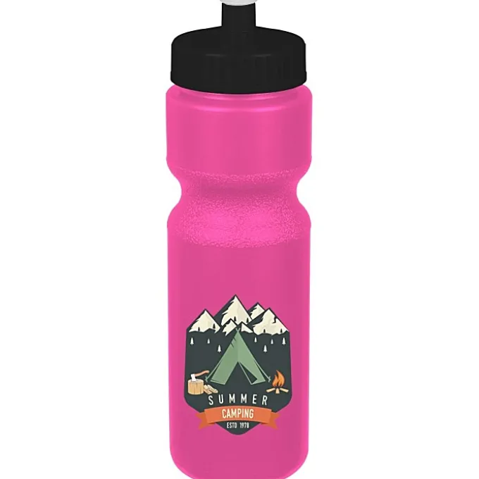 Sport Bottle with Push Pull Lid - 28 oz - Colors - Full Color