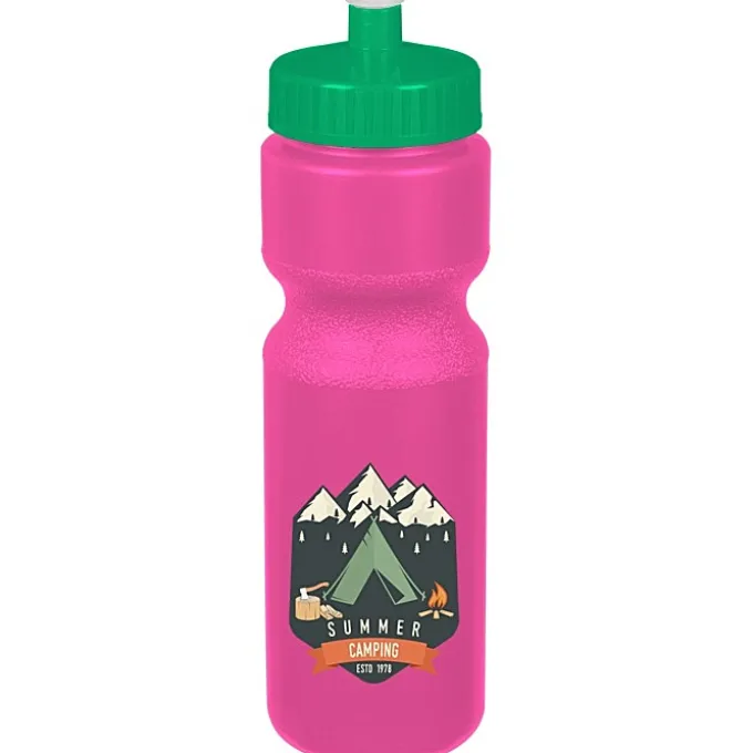 Sport Bottle with Push Pull Lid - 28 oz - Colors - Full Color