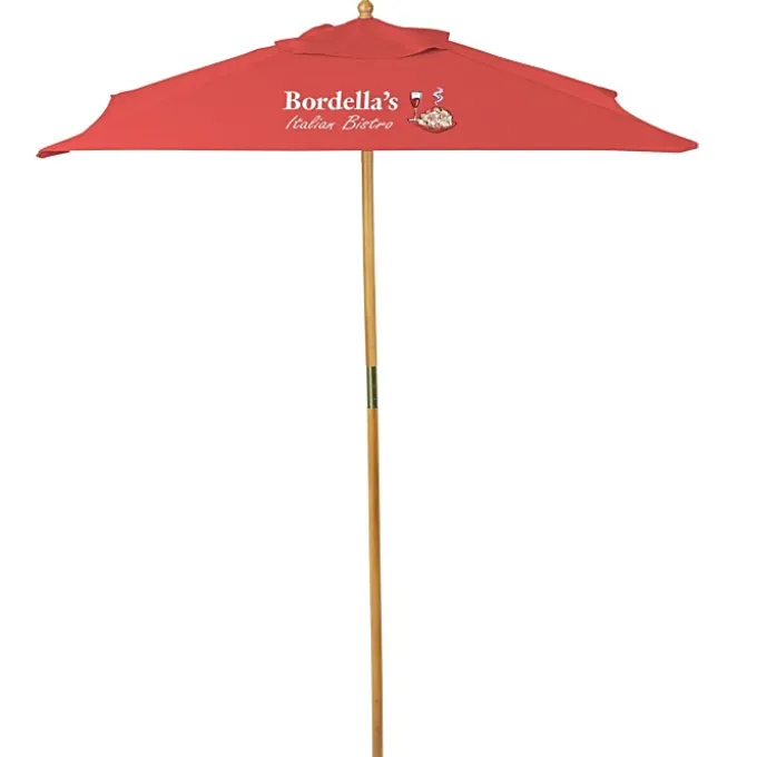 Square Wood Market Umbrella - 8 foot Arc