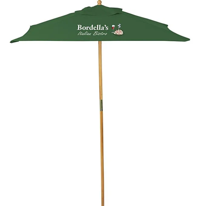 Square Wood Market Umbrella - 8 foot Arc