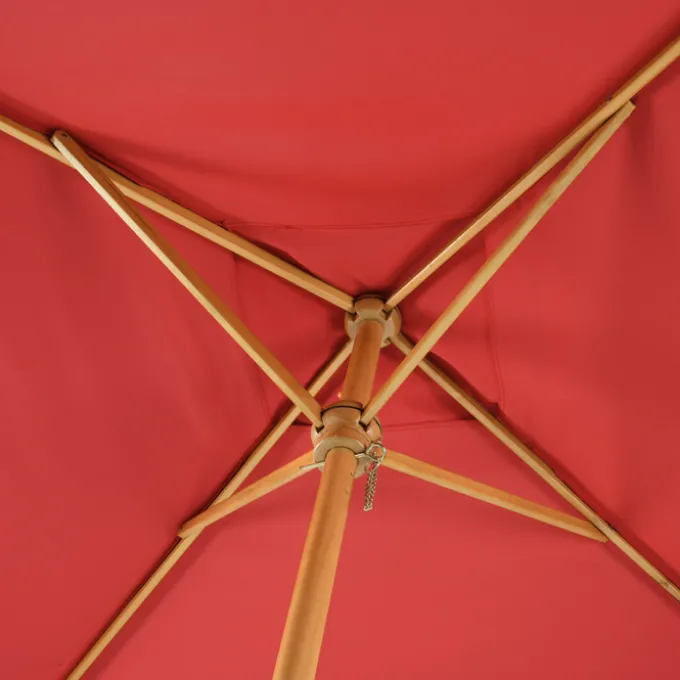 Square Wood Market Umbrella - 8 foot Arc
