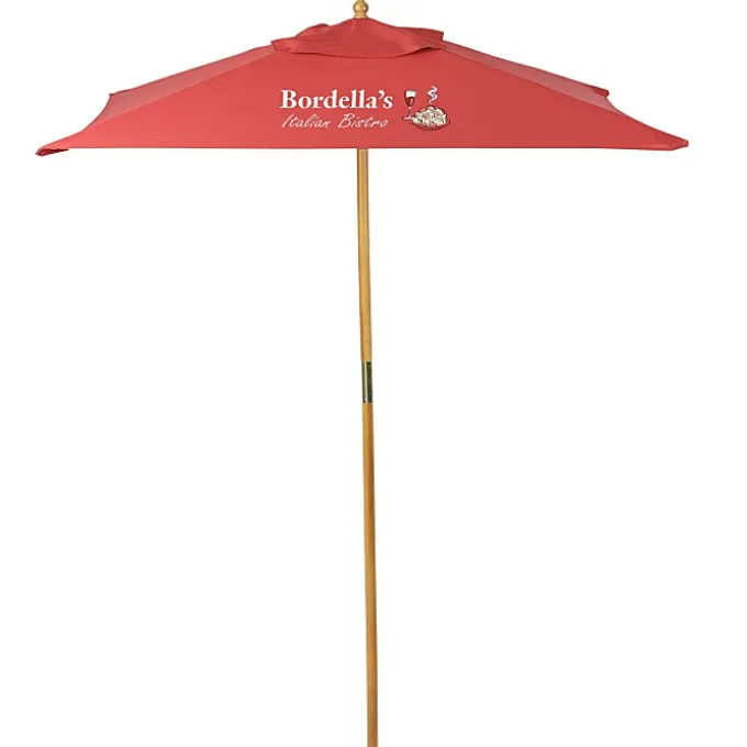 Square Wood Market Umbrella - 8 foot Arc
