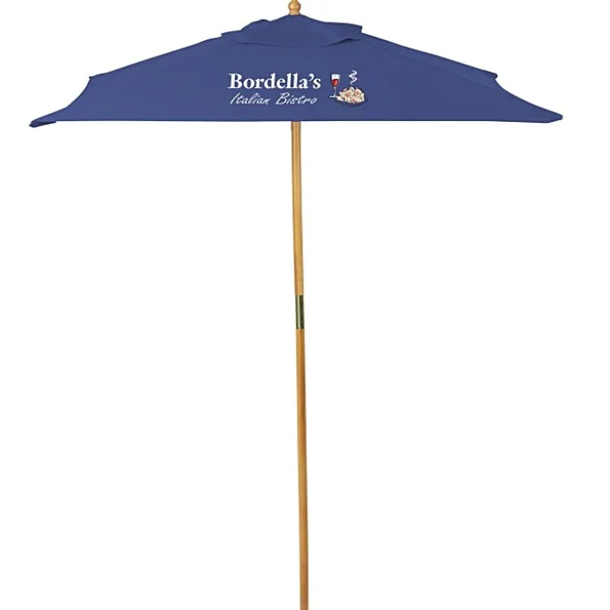 Square Wood Market Umbrella - 8 foot Arc