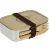Stainless Bento Box with Bamboo Lid and Cutlery