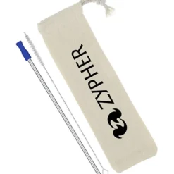 Stainless Straw Set in Cotton Pouch - 1 Pack