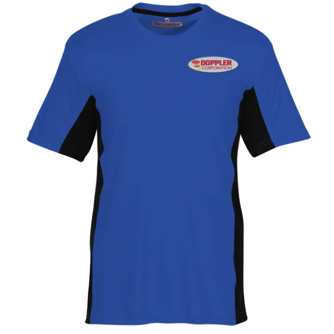 Stain Release Performance Colorblock T-Shirt - Men's - Embroidered