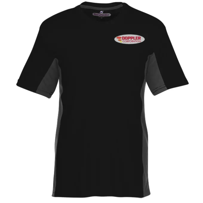 Stain Release Performance Colorblock T-Shirt - Men's - Embroidered