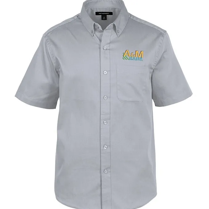 Stain Repel Short Sleeve Twill Shirt - Men's