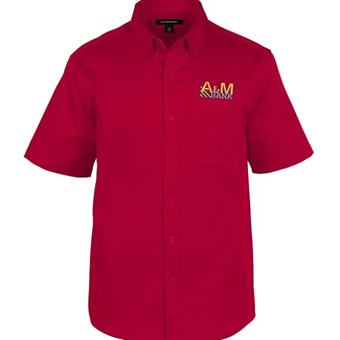 Stain Repel Short Sleeve Twill Shirt - Men's