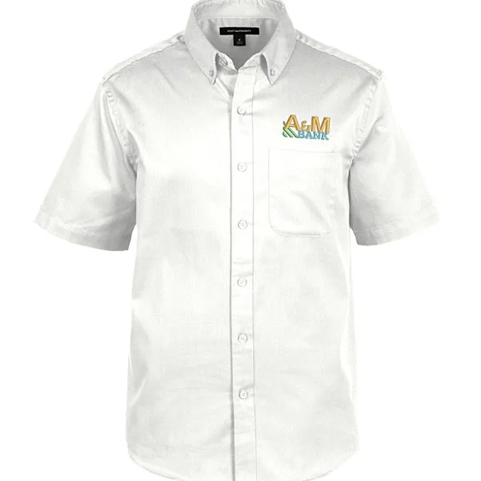 Stain Repel Short Sleeve Twill Shirt - Men's