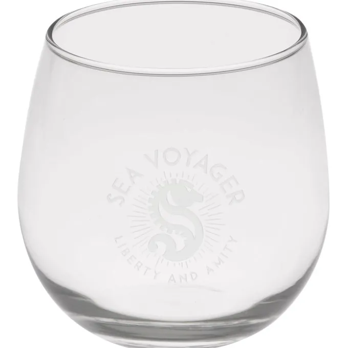 Stemless Red Wine Glass - 16.75 oz - Deep Etch