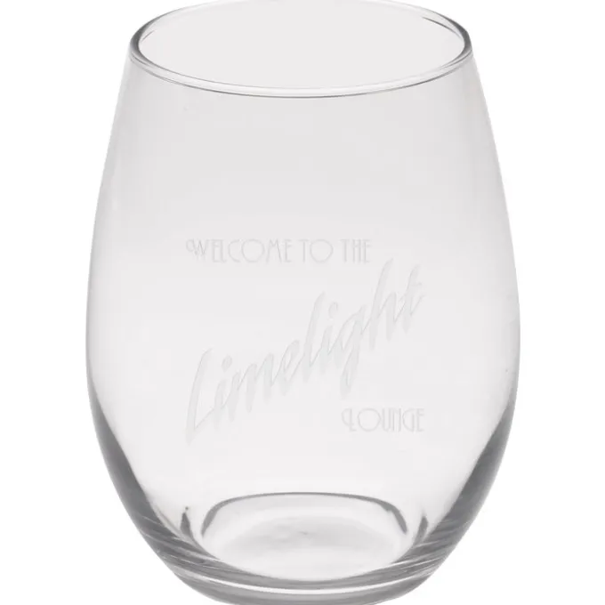 Stemless White Wine Glass - 15 oz - Deep Etch