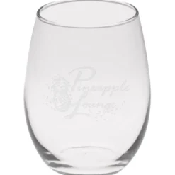 Stemless White Wine Glass - 21 oz - Deep Etch