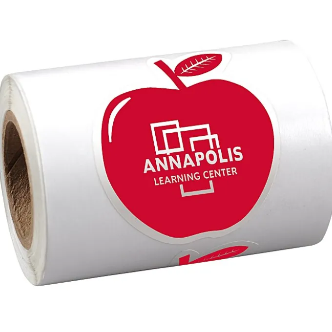 Sticker by the Roll - Apple - 1-5/8 inches x 2-1/16 inches