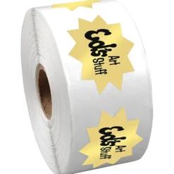 Sticker by the Roll - Burst - 1-7/16 inches x 1-13/16 inches