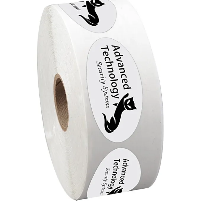 Sticker by the Roll - Oval - 1-1/16 inches x 2-1/8 inches