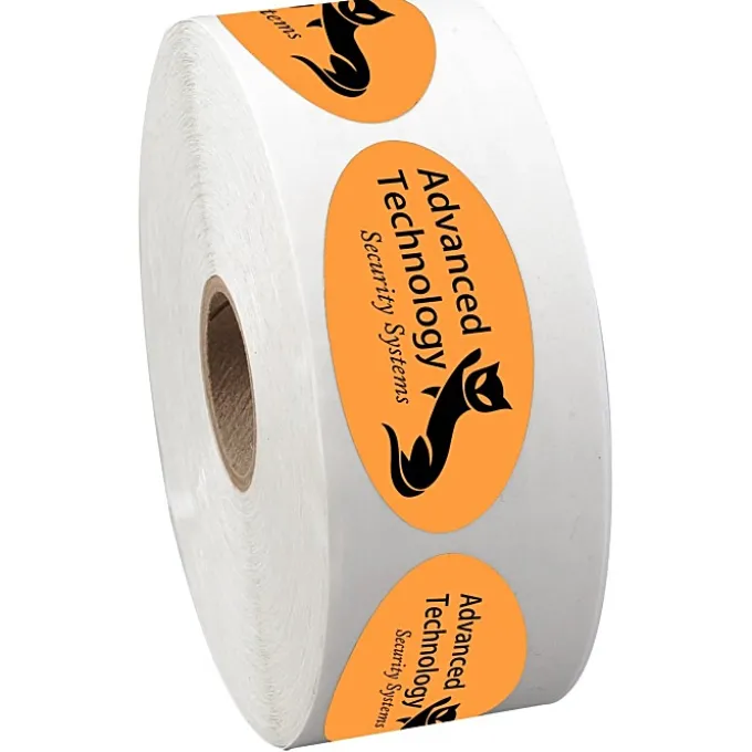 Sticker by the Roll - Oval - 1-1/16 inches x 2-1/8 inches