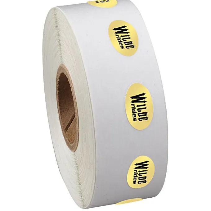 Sticker by the Roll - Oval - 3/8 inches x 5/8 inches