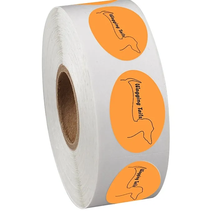 Sticker by the Roll - Oval - 3/4 inches x 1-1/8 inches
