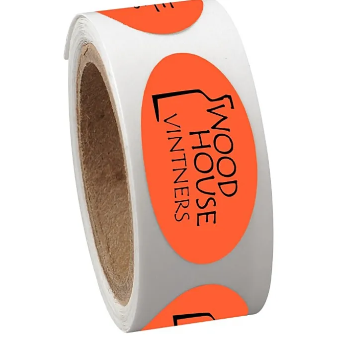 Sticker by the Roll - Oval - 1/2 inches x 1 inch
