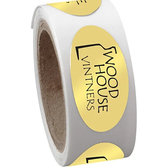 Sticker by the Roll - Oval - 1/2 inches x 1 inch