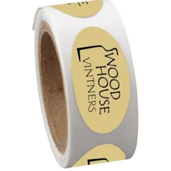 Sticker by the Roll - Oval - 1/2 inches x 1 inch
