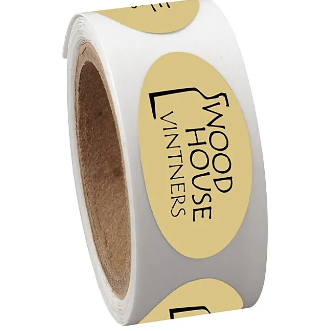 Sticker by the Roll - Oval - 1/2 inches x 1 inch