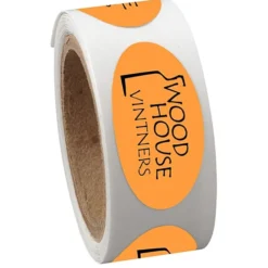 Sticker by the Roll - Oval - 1/2 inches x 1 inch