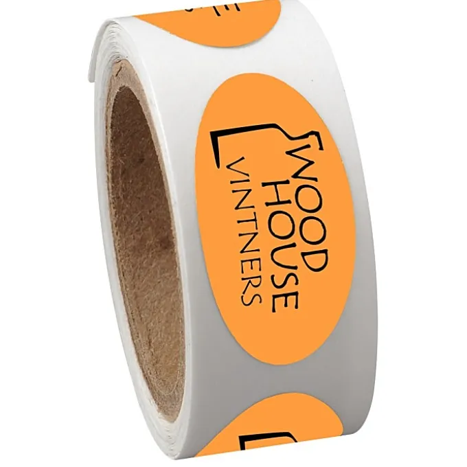 Sticker by the Roll - Oval - 1/2 inches x 1 inch