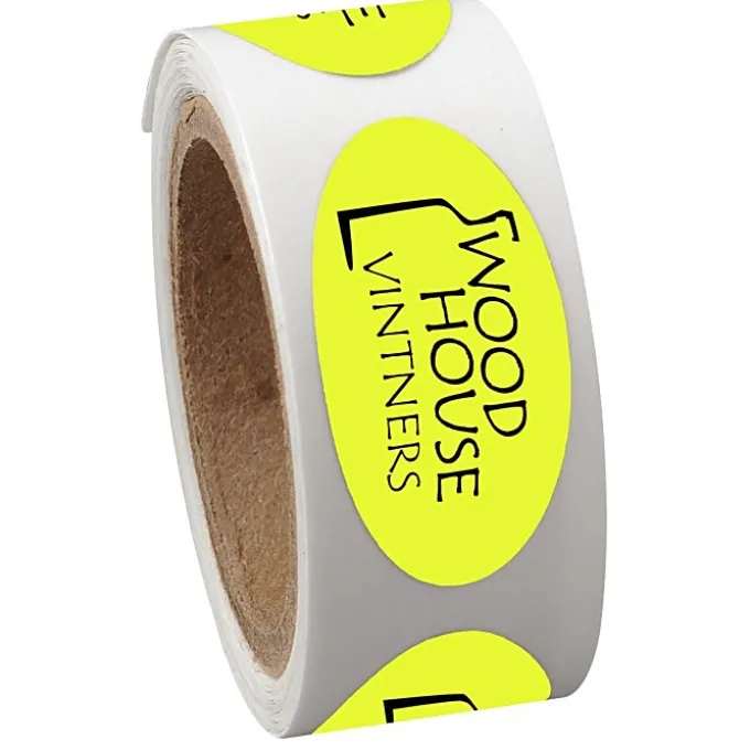 Sticker by the Roll - Oval - 1/2 inches x 1 inch