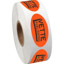 Sticker by the Roll - Oval - 3/4 inches x 1-1/2 inches