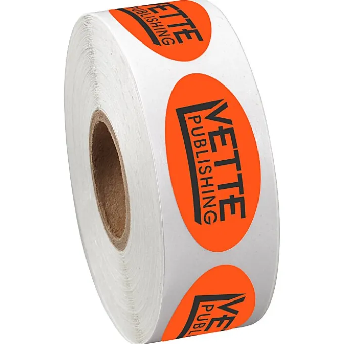 Sticker by the Roll - Oval - 3/4 inches x 1-1/2 inches