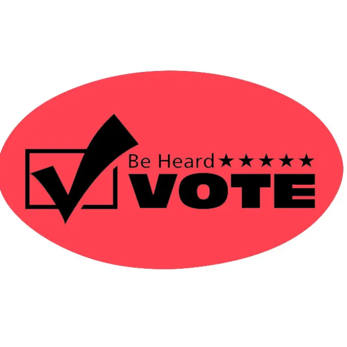 Sticker by the Roll - Oval - 1 inch x 1-3/4 inches