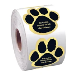 Sticker by the Roll - Paw - 1-7/8 inches x 1-7/8 inches