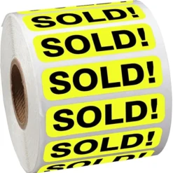 Sticker by the Roll - Rectangle - 1/2 inches x 2 inches