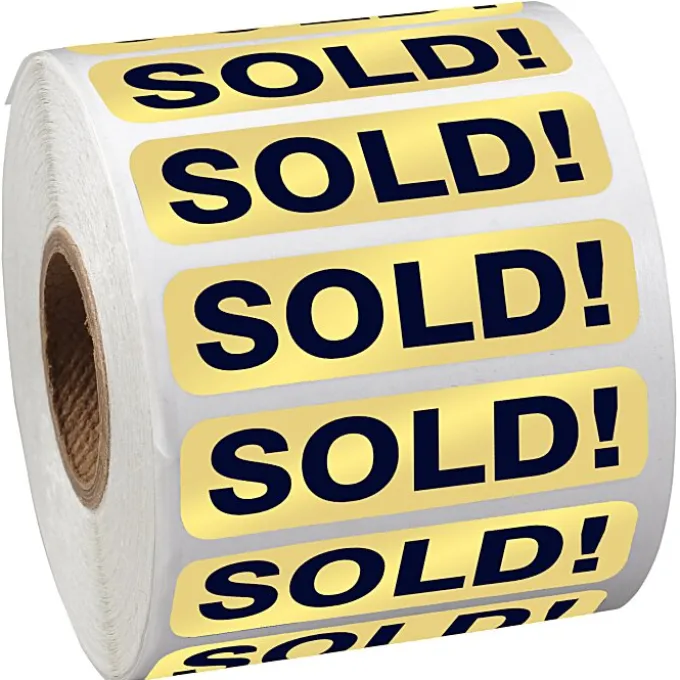 Sticker by the Roll - Rectangle - 1/2 inches x 2 inches